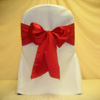 red satin ribbon chair covers at Party Decor